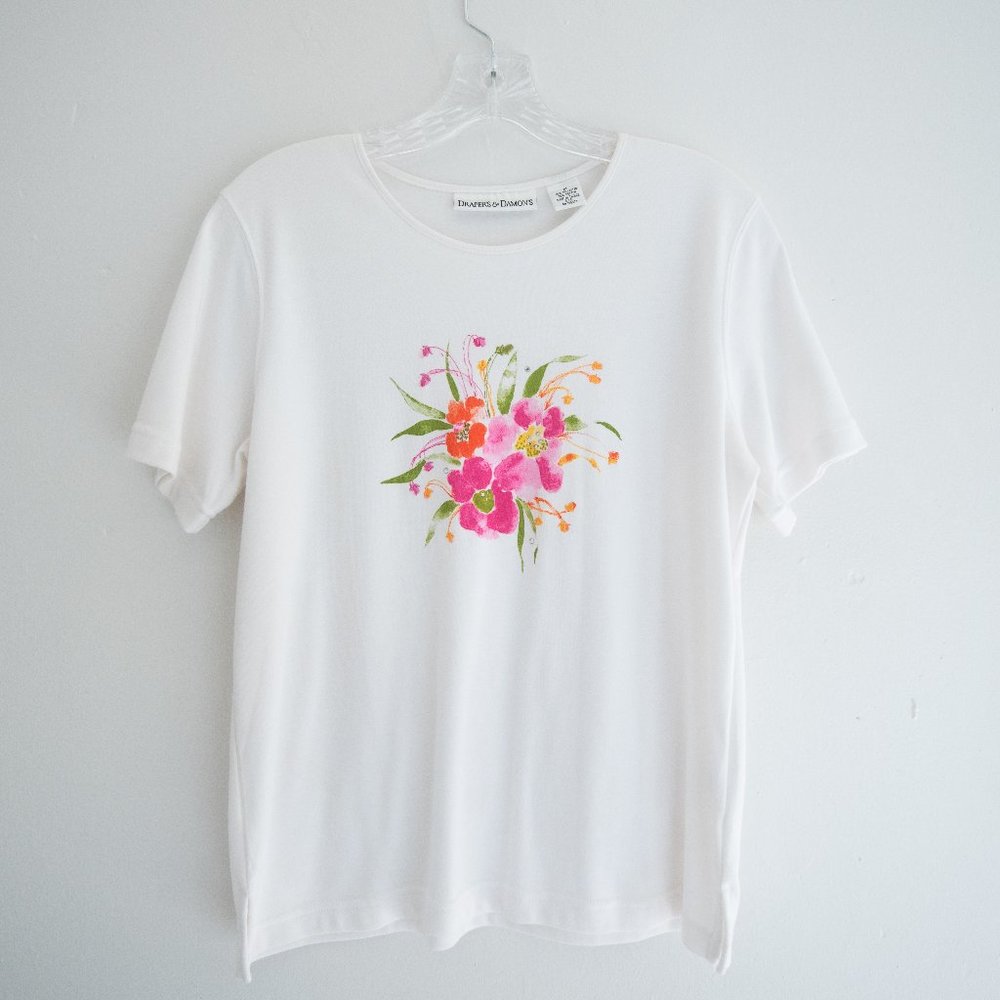 Draper's and Damon's Women's Casual White Top Size Med